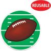Beistle Plastic Football Placemats, Set of 4, Round Sports-Themed Table Mats for Parties, Birthdays, Banquets, and Game Day Events, Clear with Printed Football Design, 13”
