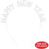 Beistle Rhinestone Happy New Year Headbands, 2-Pack, Sparkling Silver Headwear Accessories with Rhinestones for NYE Celebrations & Festive Parties, Stylish Hair Decorations