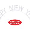 Beistle Rhinestone Happy New Year Headbands, 2-Pack, Sparkling Silver Headwear Accessories with Rhinestones for NYE Celebrations & Festive Parties, Stylish Hair Decorations