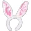 Beistle S40761AZ2, 2 Piece Plush Satin Bunny Ears, One Size Fits Most,White/Pink