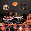 Beistle Set of 6 Plastic Vintage Halloween Cutouts, 10”-12”, Jack-O-Lantern, Cat, and Skull Designs