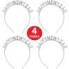 Beistle Silver Happy New Year Headbands, Set of 4, Festive Metallic NYE Party Headwear Accessories for New Year’s Eve Celebrations with HNY Design, Plastic Hair Decorations