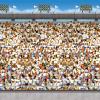 Beistle Stadium Insta-Theme Backdrop Set – 2-Piece Plastic Photo Wall Background with Upper and Lower Deck Stadium Scene for Sports Parties, Tailgates and Football Game Day Events 8′ x 30′ total