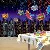 Beistle Starry Night Sky Backdrop, Awards Night Decor & Hollywood Decorations for Parties & Gatherings, Insta-Theme Nighttime Star Background, 4′ x 30′(Cityscape – 2 Piece)