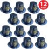 Beistle Unisex 12 Piece Midnight New Year’s Hats,(Navy Blue/Gold)