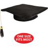 Beistle Unisex Plush White Graduation Cap – Student Ceremony Party Accessories, Commencement Supplies, Costume Dress Up(Graduate Cap – Black)