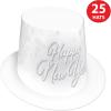 Beistle Whiteout New Year Assortment, Party Pack Hi-Hats, 25 Plumed Tiaras, and 50 Foil 9” Horns-Elegant Favors and Accessories for NYE Celebrations, One Size, White/Silver