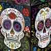 Day of The Dead Sugar Skull Paper Lanterns, Multicolored Pack of 2