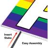 Jumbo Gay Pride Yard Sign With Stakes