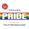 Jumbo Gay Pride Yard Sign With Stakes
