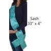 Mom To Be Satin Sash Party Accessory (1 count) (1/Pkg)(Turquoise)