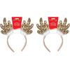 Sequined Reindeer Antler Headbands Pack of 2