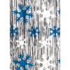 Snowflake 1-Ply FR Gleam ‘N Curtain (silver w/prtd blue & white snowflakes) Party Accessory  (1 count) (1/Pkg)(1 piece)