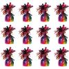 Beistle 12 Count Rainbow Metallic Plastic Wrapped Balloon Weights for Birthday Parties, Colorful Celebrations and Pride Events, Table Decorations for Any Theme, 6 Oz(Rainbow)