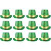 Beistle 12 Piece Glittered St Patrick’s Day Top Hats – Leprechaun Theme Party Supplies,Green/Gold