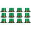 Beistle 12-Piece Plastic Leprechaun Top Hats in Green/Black/Gold, Happy St Patrick’s Day Party Supplies, Irish Fantasy Leprechaun Party