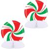Beistle 2 Piece Cardstock Paper Peppermint Candy Centerpieces Christmas Party Decorations for Gingerbread Theme Holiday Décor, 8.75″ x 8.25″, Red/White/Green