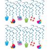 Beistle 24 Piece Beach Theme Pool Party Swirls Hanging Spirals, 15″ – 30.5″, Multicolored