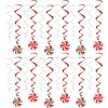 Beistle 24 Piece Plastic Peppermint Hanging Whirls Christmas Swirl Decorations with Paper Icons Winter Party Supplies, 17.5″ – 33.5″, Red/White/Green