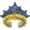 Beistle 25 Count Midnight Blue New Year Tiaras, Elegant Gold “Happy New Year” Design, Stylish NYE Accessories for Party Celebrations and Events