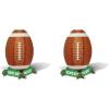 Beistle 2-Pack Football Lantern, Green/White/Brown Game Day Centerpiece with Metal Supports for Table, Sports Party Supplies & Athletic Decor, 11″