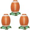 Beistle 3 Piece Football Paper Lantern Centerpieces, Sports Theme Game Day Party Decorations, Celebrating with You Since 1900, 11″, Brown/White/Green