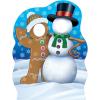 Beistle 49.25″ x 37.25″ Gingerbread Man & Snowman Christmas Photo Prop with Easel, Backdrop Holiday Decorations
