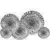 Beistle 5 Piece Metallic Foil Hanging Decorative Fans for Birthday Party, Anniversary Celebration, Bridal Shower, Happy New Year’s Eve Decorations(Silver)