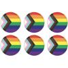 Beistle 6 Piece LGBTQIA+ Rainbow Pride Flag Pinback Buttons