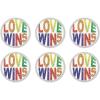 Beistle 6 Piece Prismatic LGBTQIA+ Rainbow Pride Love Wins Pinback Buttons