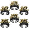 Beistle Black and Gold Happy New Year Regal Tiaras, Pack of 6- Elegant Party Crowns for NYE Celebrations, Festive Headwear, Sparkling Accessories for Midnight Countdown