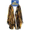 Beistle Blue Poly Shakers, 2-Count, Cheerleading Pom-Poms for Sports Events, Football Game Days, Pep Rallies, Showing School Spirit, and Team Pride Celebrations, 12” x 11”(Black/Gold-Bright)