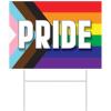 Beistle Corrugated Plastic Outdoor LGBTQ Rainbow Yard Sign Lawn Décor With Stake, Pride Flag Party Decorations