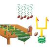 Beistle Football Watch Party Decoration Kit – Goal Post Inflatable Drink Cooler, 5 Hanging Sports Whirls, Inflatable Football & Tee Set, 3 Printed Game Day Table Runners, 2 Goal Post Centerpieces