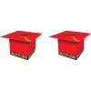 Beistle Graduate Cap Card Boxes 2 Piece, 8.5″ x 8.5″, Red/Black/Gold