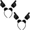 Beistle Kitchen 2 Piece #1 Headband Boppers With Marabou,(Black/White)