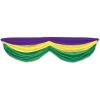 Beistle Mardi Gras Polyester Fabric Bunting Banner(Mardi Gras Fabric Bunting – A)