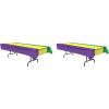 Beistle Mardi Gras Tablecovers, 2-Count Rectangular Plastic Party Tablecloths in Green Golden Yellow and Purple, Disposable Table Covers for Parades and Fat Tuesday Celebrations, 54″ x 108″(Mardi Gras)