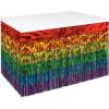 Beistle Metallic Plastic 1 Ply Rainbow Table Skirt Pride Decorations LGBQT Tableware, 30″ x 14′, Red/Orange/Yellow/Green/Blue/Purple