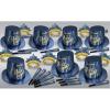 Beistle Midnight New Year Party Assortment Guests, Hi-Hats, 25 Fringed Tiaras, and 50 Horns, Elegant NYE Favors for Celebrations and Events, One Size, Blue/Gold