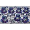 Beistle New Year’s Eve Celebration Assortment, Party Pack Hi-Hats, 25 Fringed Tiaras, and 50 Printed 9” Horns with Fireworks Design, NYE Supplies and Favors, One Size, Blue/Multi