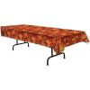 Beistle Orange & Black Stripes Tablecover(Fall Leaf)