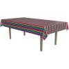 Beistle Orange & Black Stripes Tablecover(Fiesta)