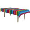 Beistle Orange & Black Stripes Tablecover(Fiesta Fabric)