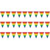 Beistle Pride Flag Pennant Banner – 2 Pack, All-Weather 2-Sided Printed Pennants, Progress Pride Rainbow Garlands, Streamers for Parades, Festivals, Community Events & Outdoor Celebrations, 9” x 10’(3)