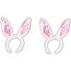 Beistle S40761AZ2, 2 Piece Plush Satin Bunny Ears, One Size Fits Most,White/Pink