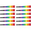 Beistle Set of 12 Glitter Print Rainbow Noisemaker Horns, 9”, Colorful LGBTQ+ Party Favors, Pride Parade Swag, USA Made