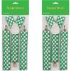 Beistle Suspenders and Bow Tie(Shamrock Suspenders – (2 Pack))