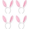 Beistle White Bunny Ear Headbands, Set of 4 – Easter Party Supplies, Halloween Costume Headwear