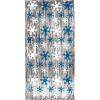 Snowflake 1-Ply FR Gleam ‘N Curtain (silver w/prtd blue & white snowflakes) Party Accessory  (1 count) (1/Pkg)(1 piece)